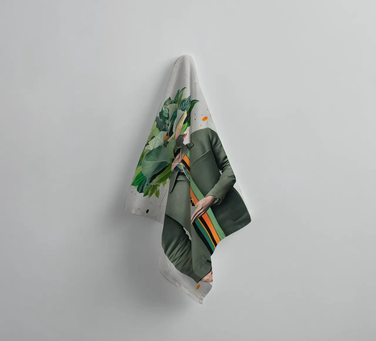 Surreal Man with Foliage Head towel by 🥝 KIWI STORE