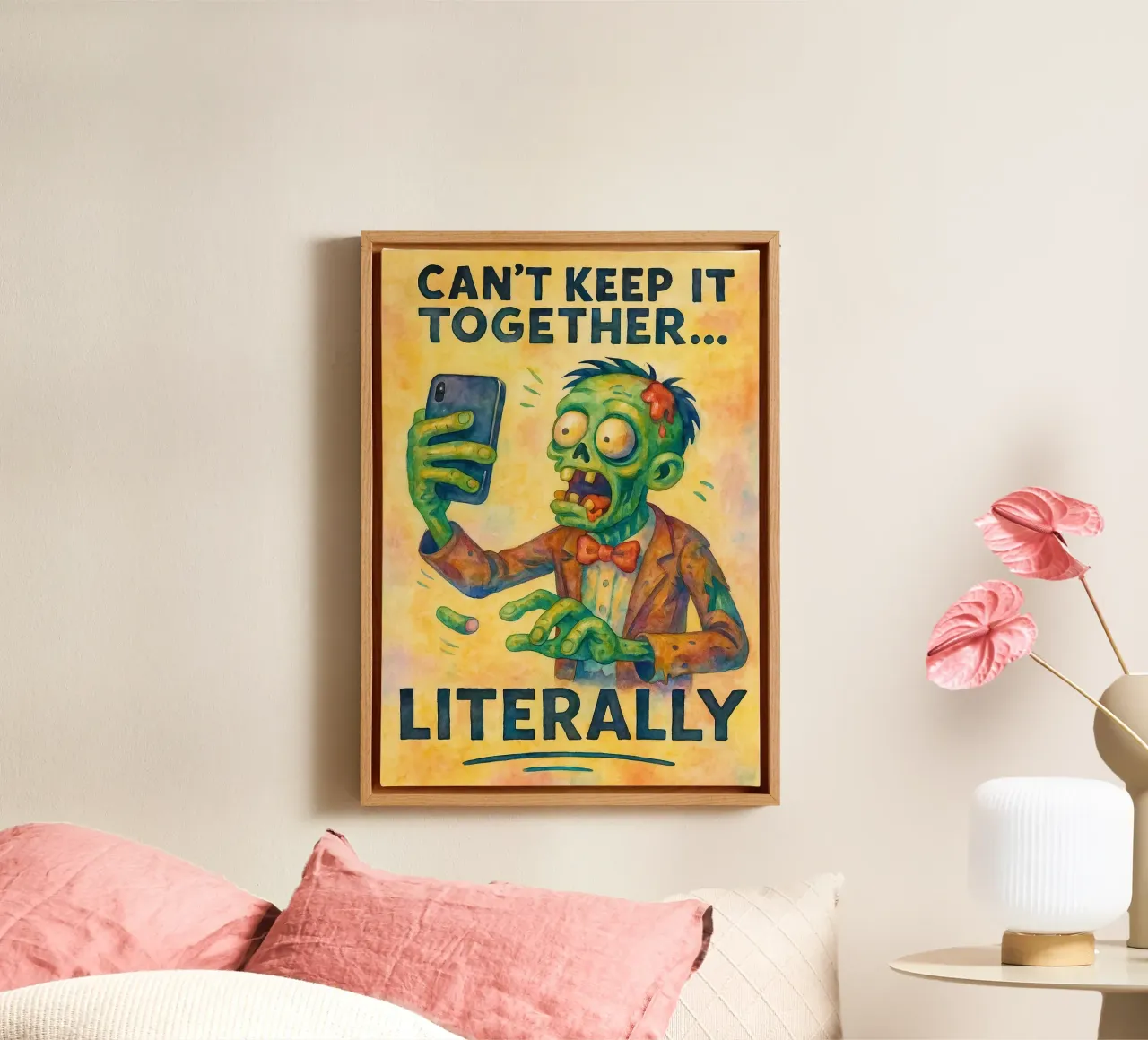 cant keep it together literally canvas with Floater frame by kadilans