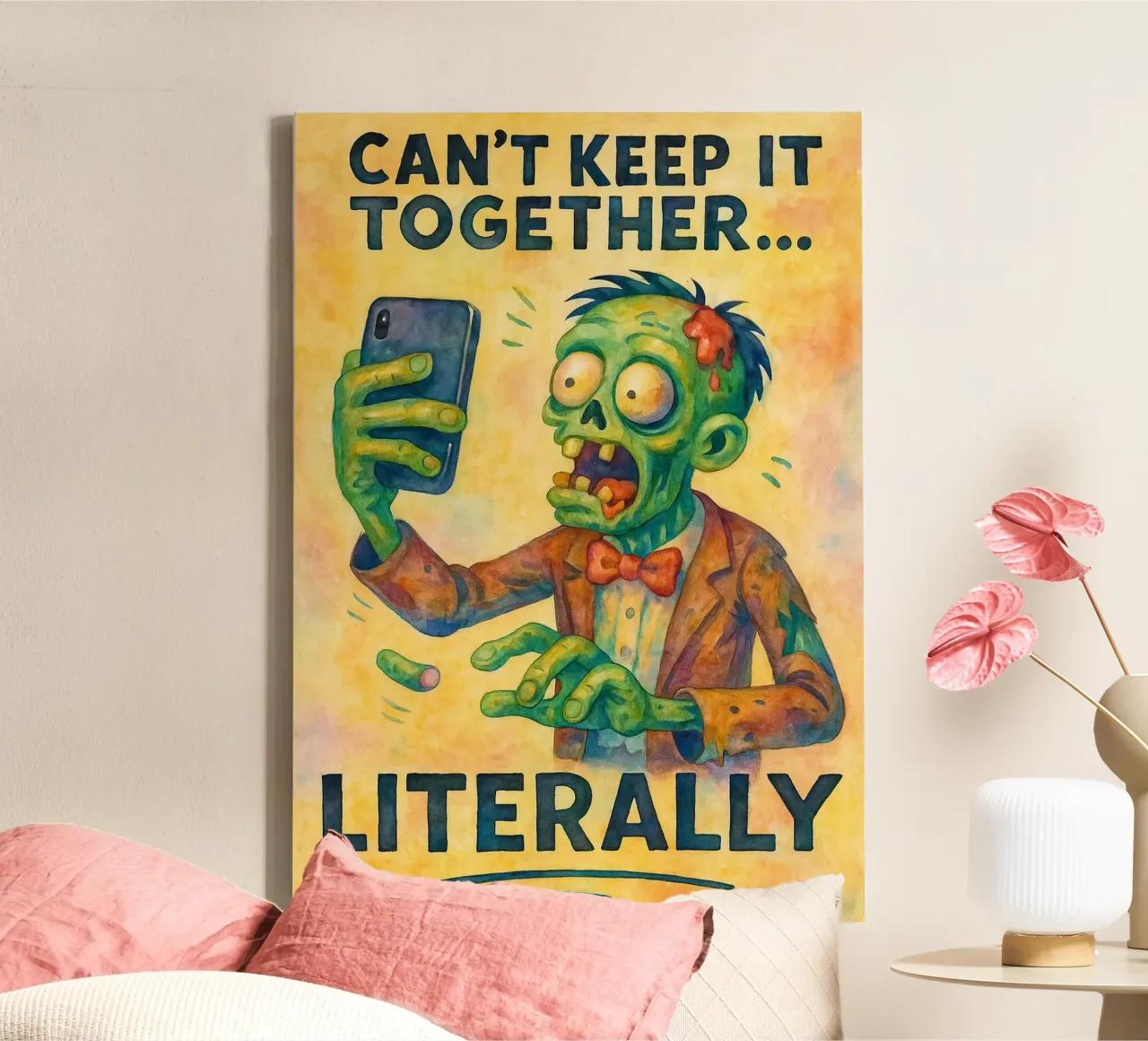 cant keep it together literally canvas with Floater frame by kadilans