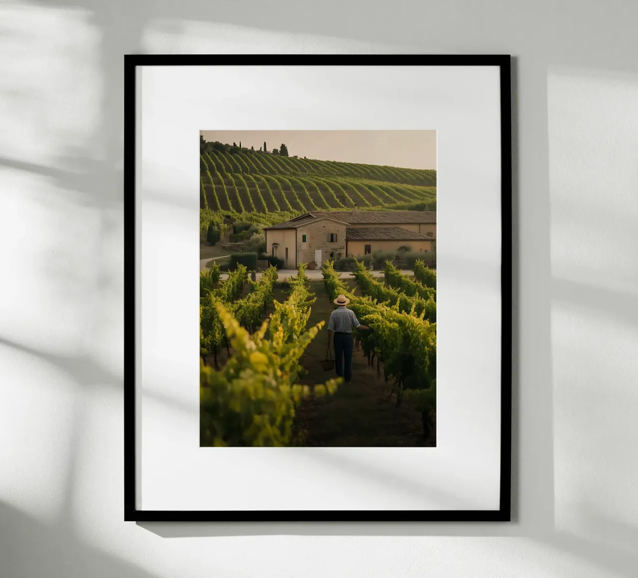 Viti dorate in Toscana poster con telaio in legno da Casa Limon