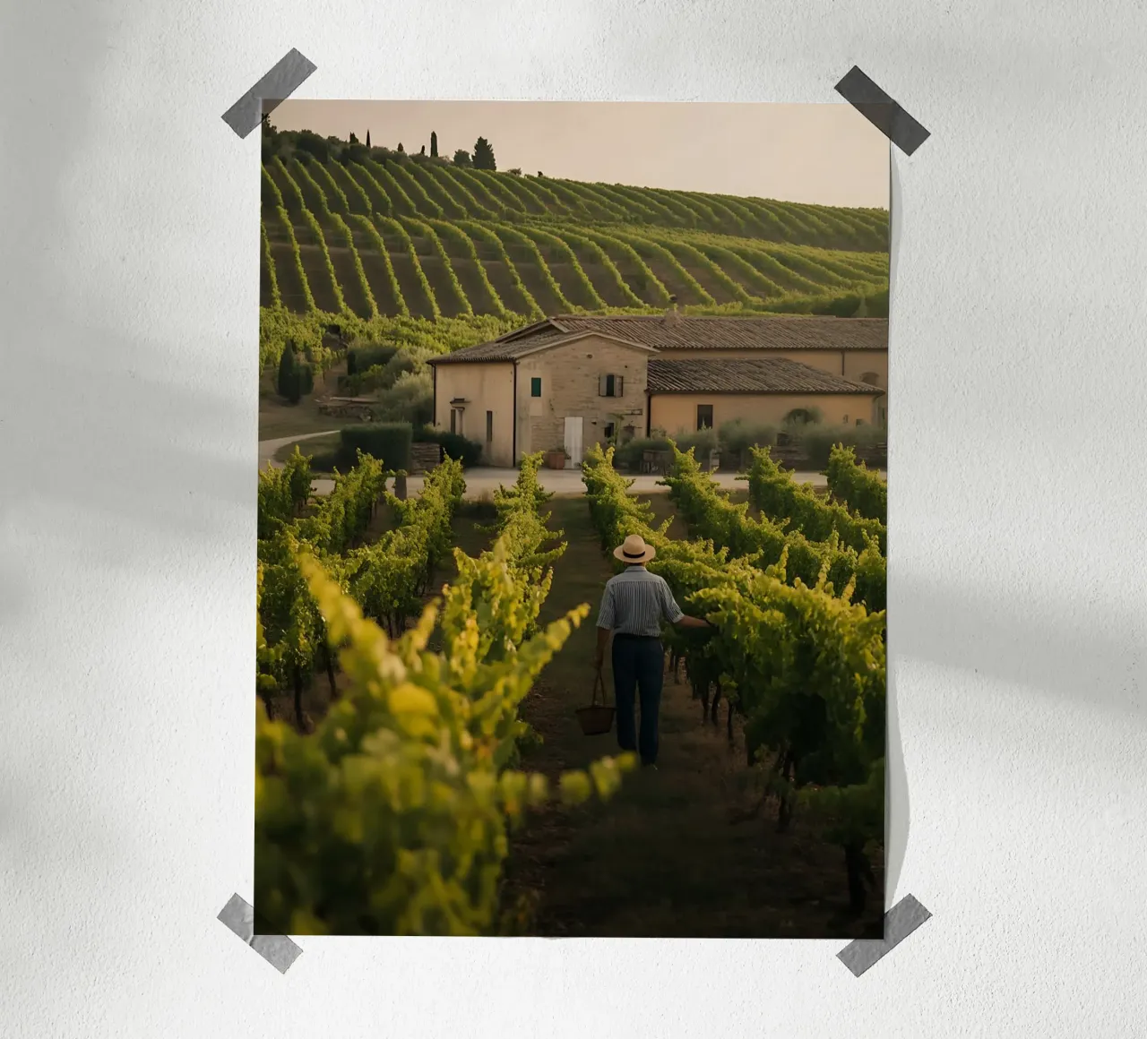 Viti dorate in Toscana poster con telaio in legno da Casa Limon