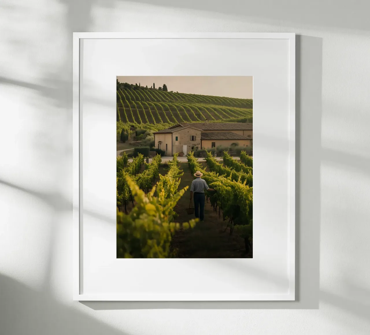 Viti dorate in Toscana poster con telaio in legno da Casa Limon