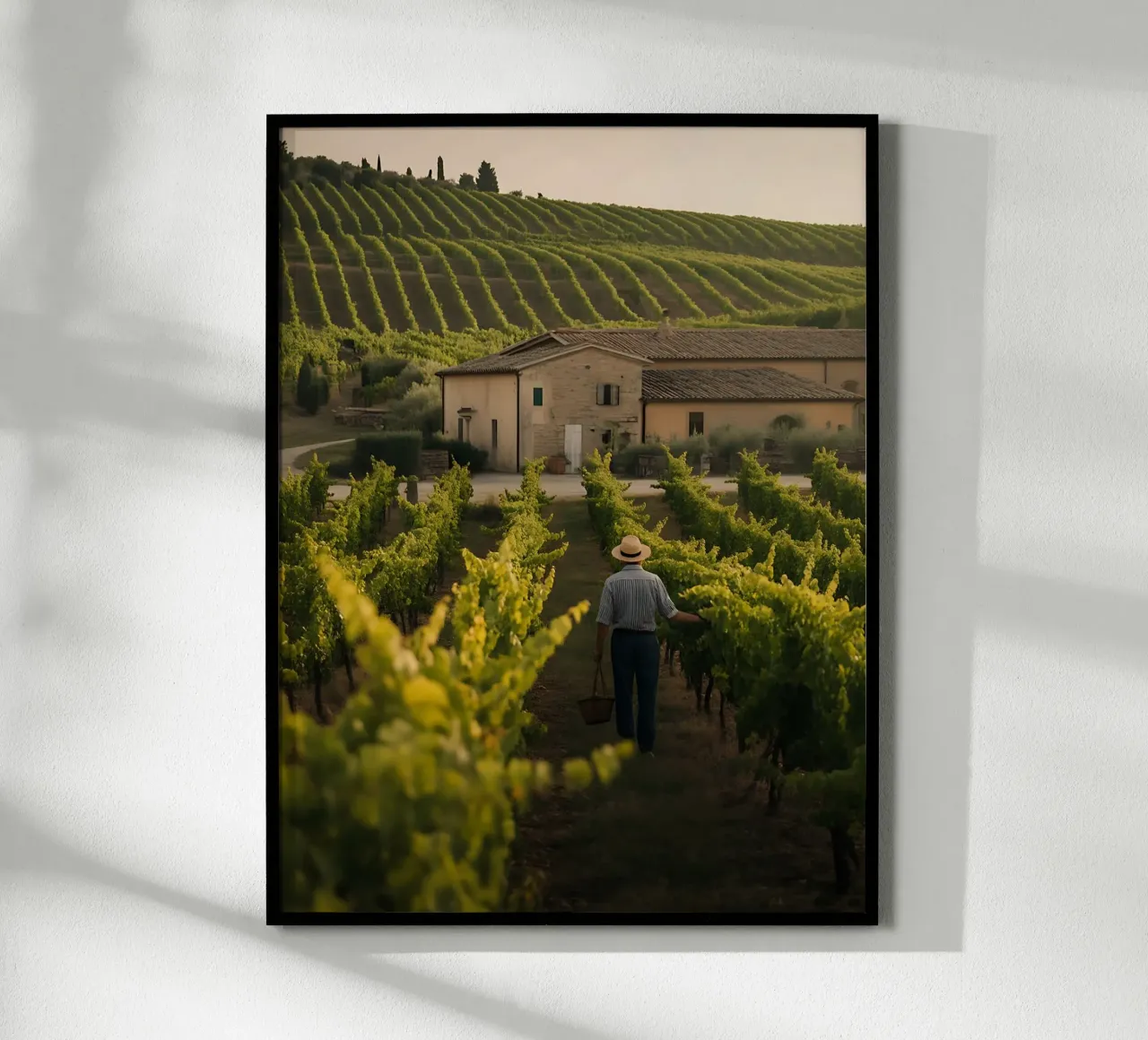 Viti dorate in Toscana poster con telaio in legno da Casa Limon