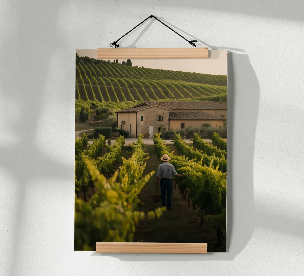 Viti dorate in Toscana poster con telaio in legno da Casa Limon
