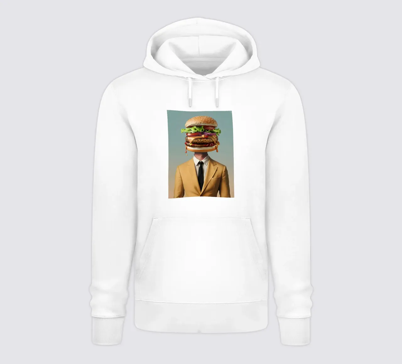 Uomo con testa di hamburger e vestito felpa con cappuccio da 🥝 KIWI STORE