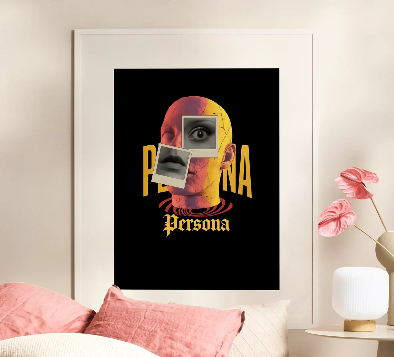 Persona Arte concettuale con frammenti di volti poster con telaio in plastica da 🥝 KIWI STORE
