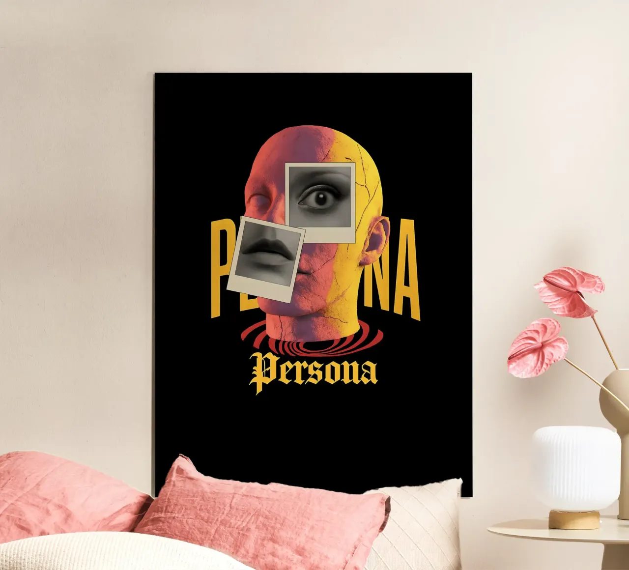Persona Arte concettuale con frammenti di volti poster con telaio in plastica da 🥝 KIWI STORE