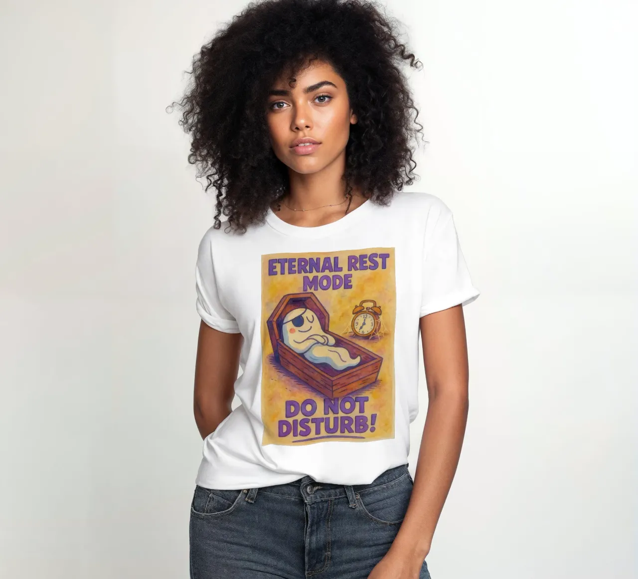 eternal rest mode do not disturb women's fitted t-shirt by kadilans