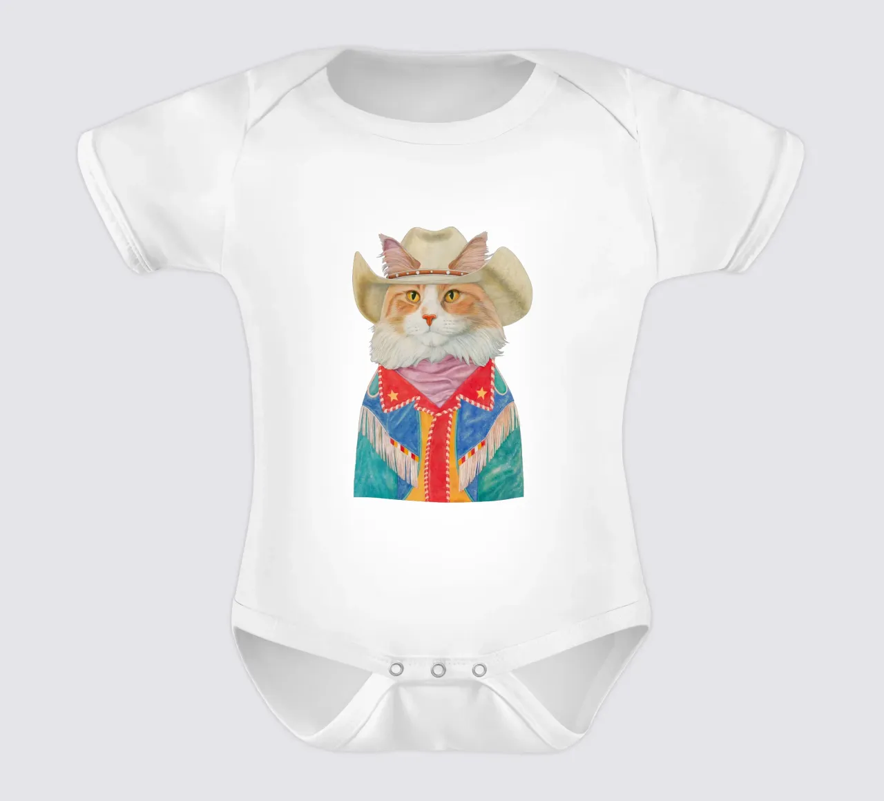 Gatto Rodeo - Gatto Ginger a pelo lungo body neonato maniche corte da Animal Crew