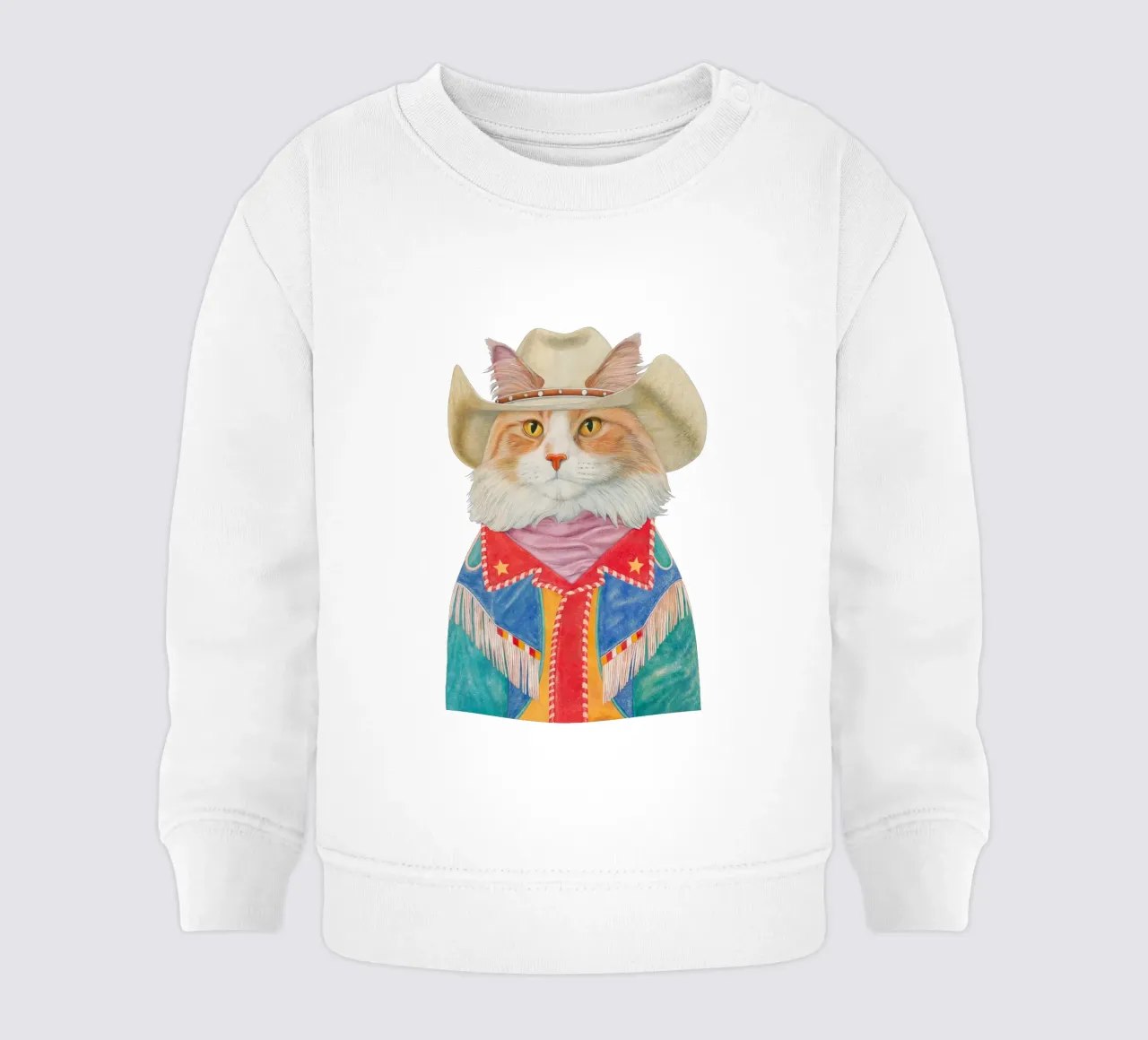 Rodeo Cat - Longhair Ginger Cat baby sweatshirt by Animal Crew