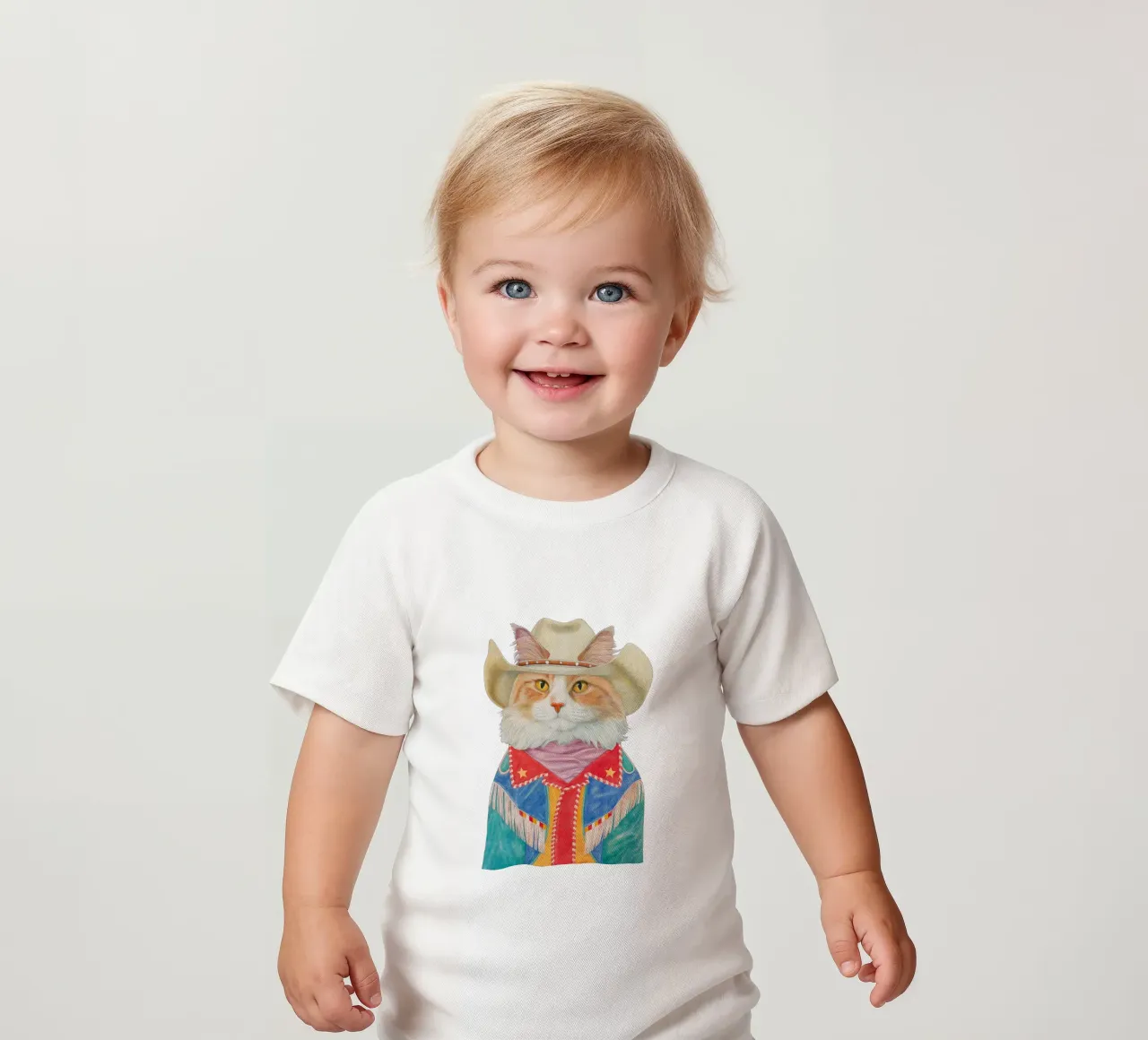 Gatto Rodeo - Gatto Ginger a pelo lungo maglietta neonato da Animal Crew
