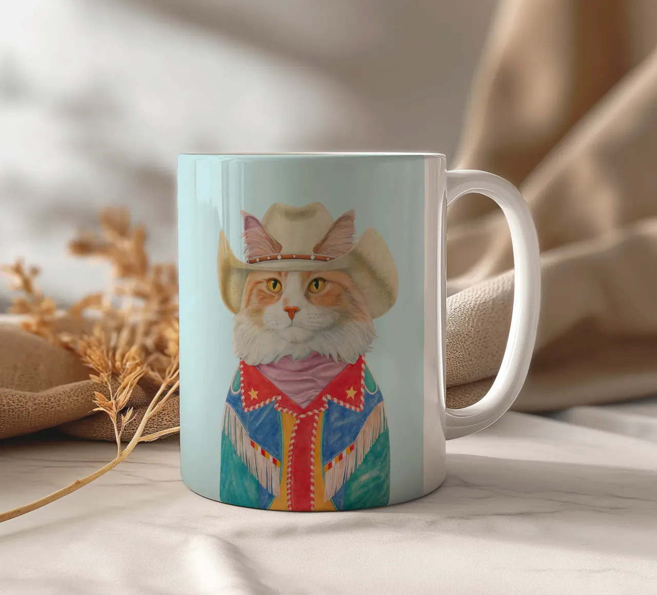 Gatto Rodeo - Gatto Ginger a pelo lungo tazza in ceramica da Animal Crew