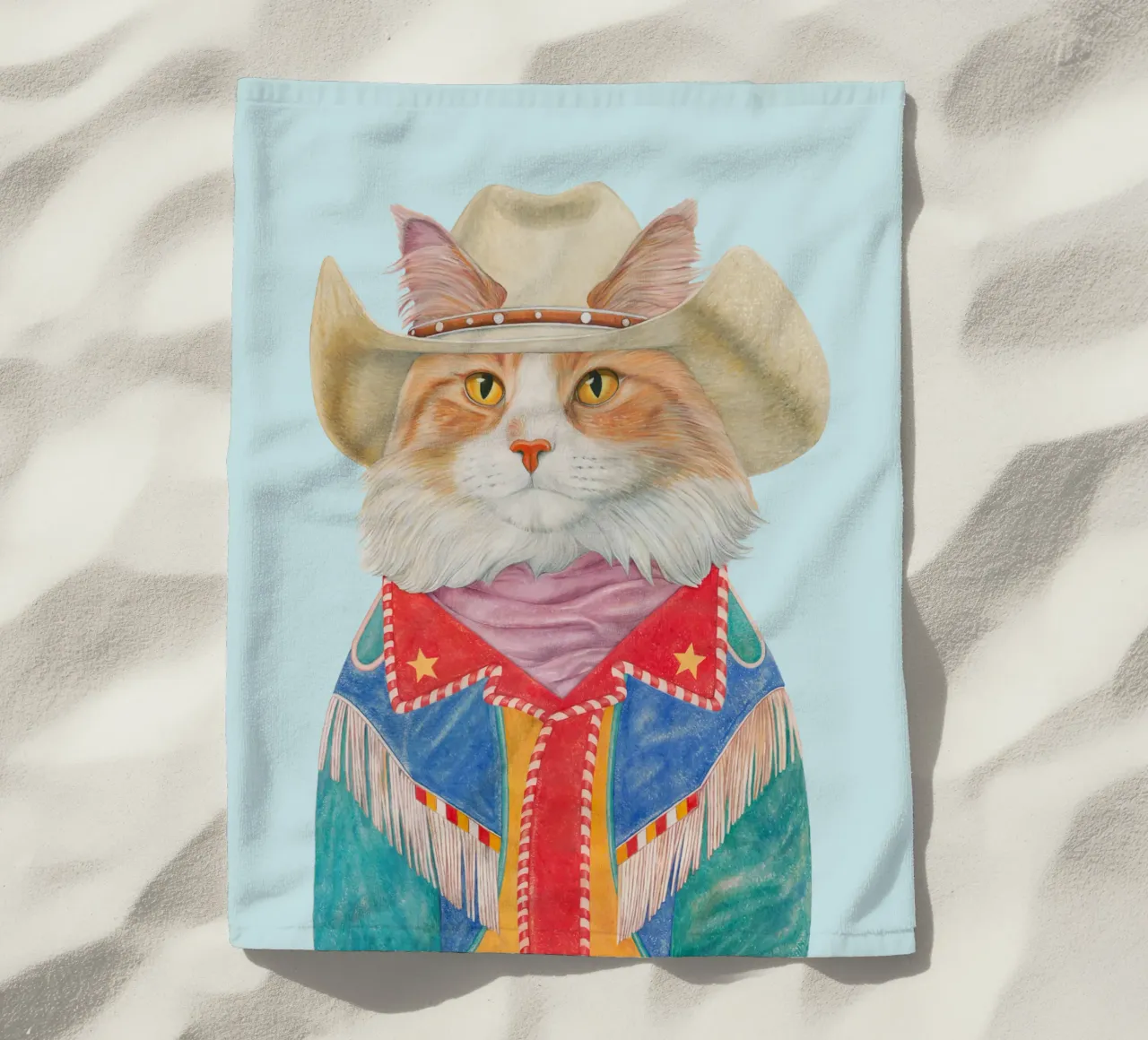 Gatto Rodeo - Gatto Ginger a pelo lungo telo mare da Animal Crew