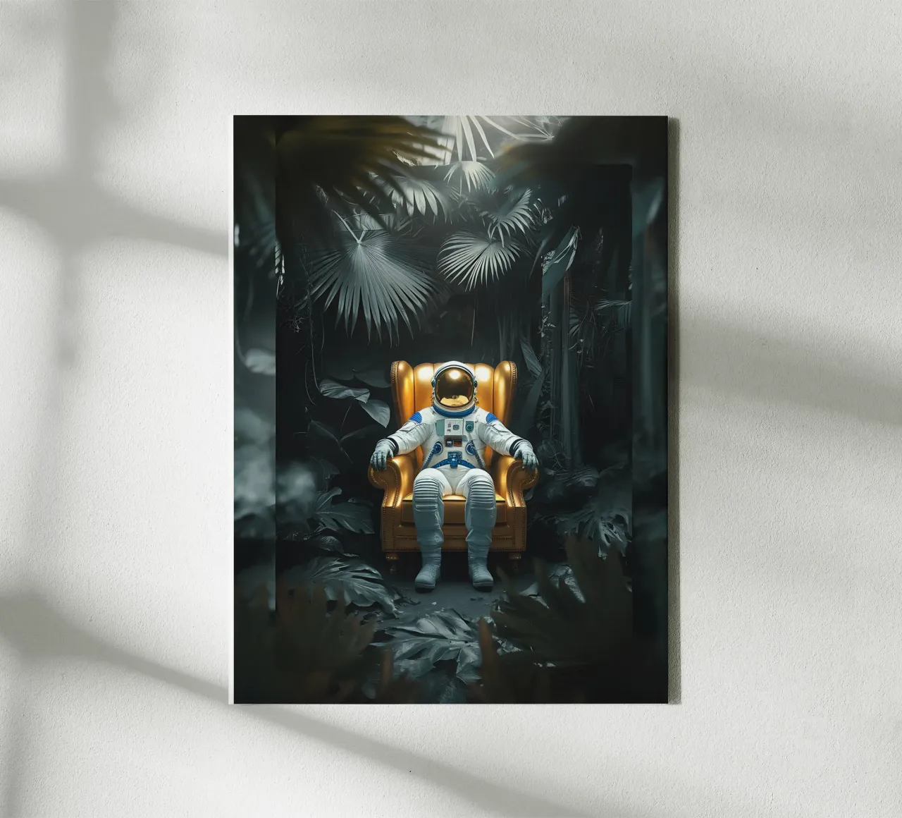 Astronaut in the Jungle | Surrealism canvas with Floater frame by Plain Thoughts