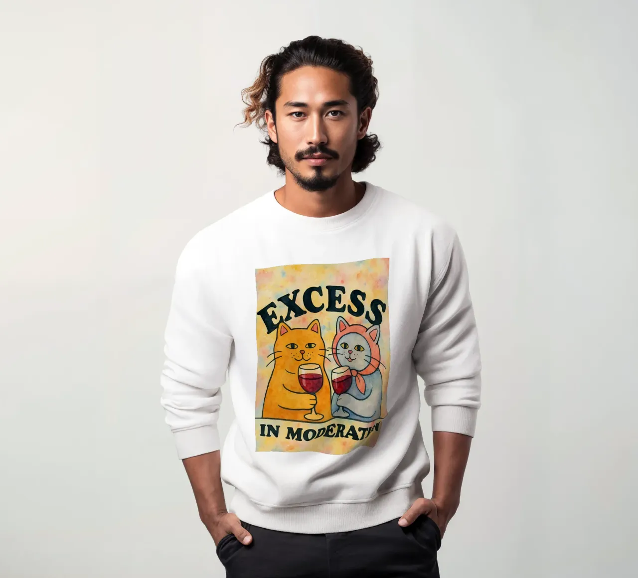 excees in moderation funny cat sudadera de kadilans