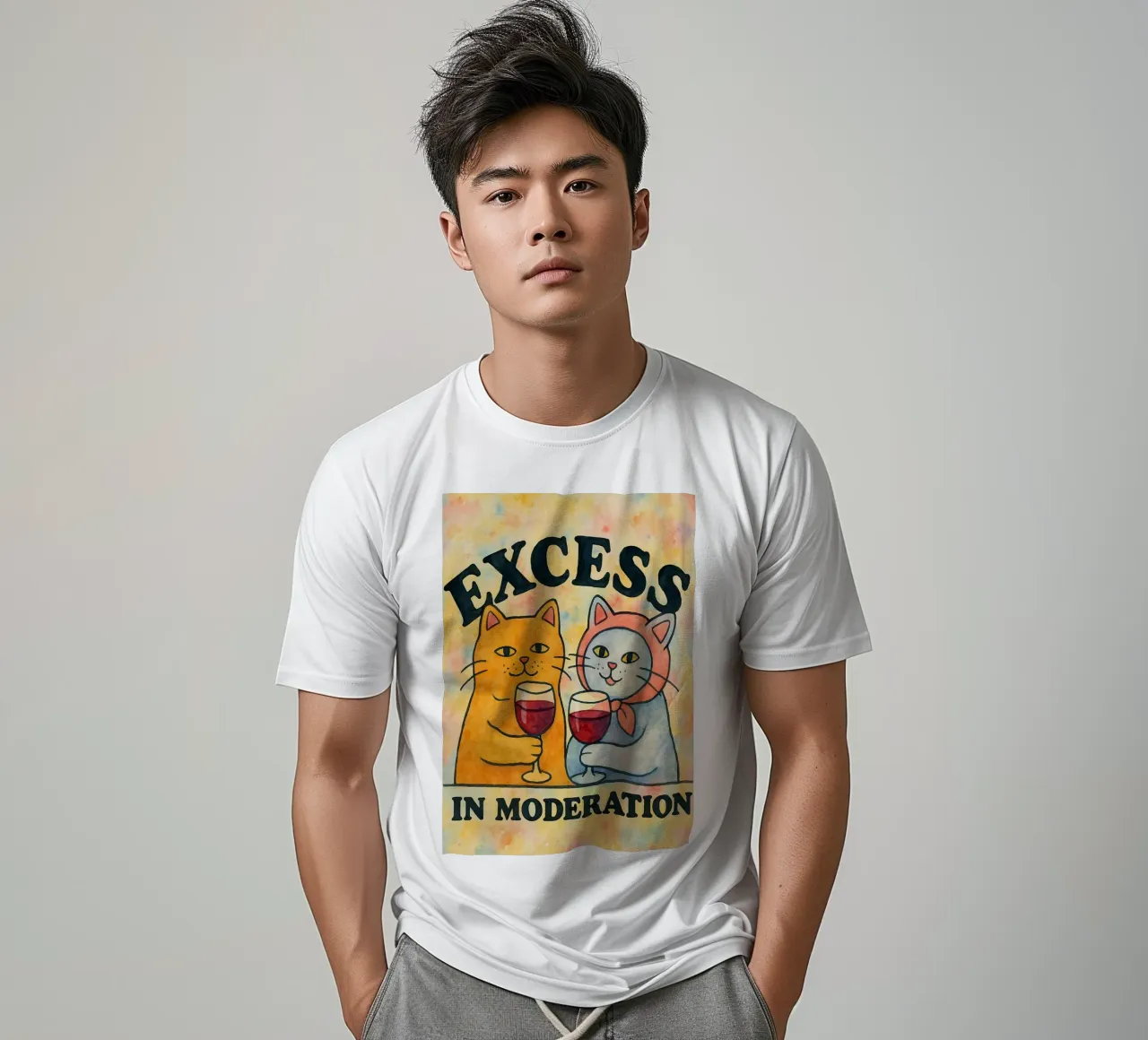 excees in moderation funny cat camiseta de kadilans