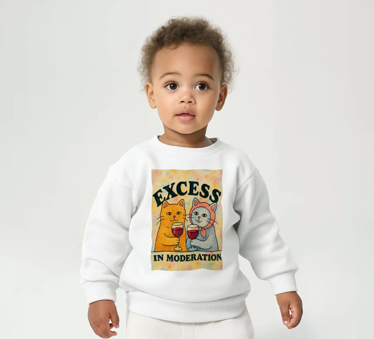 excees in moderation funny cat sudadera de bebé de kadilans