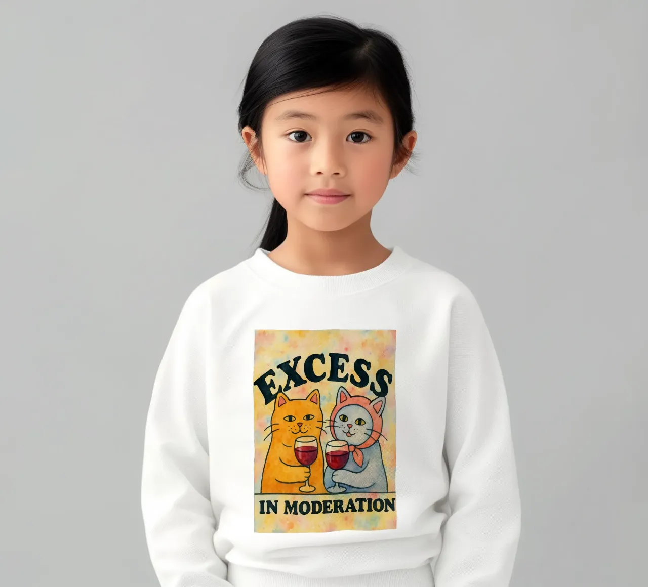 excees in moderation funny cat sudadera para niño de kadilans