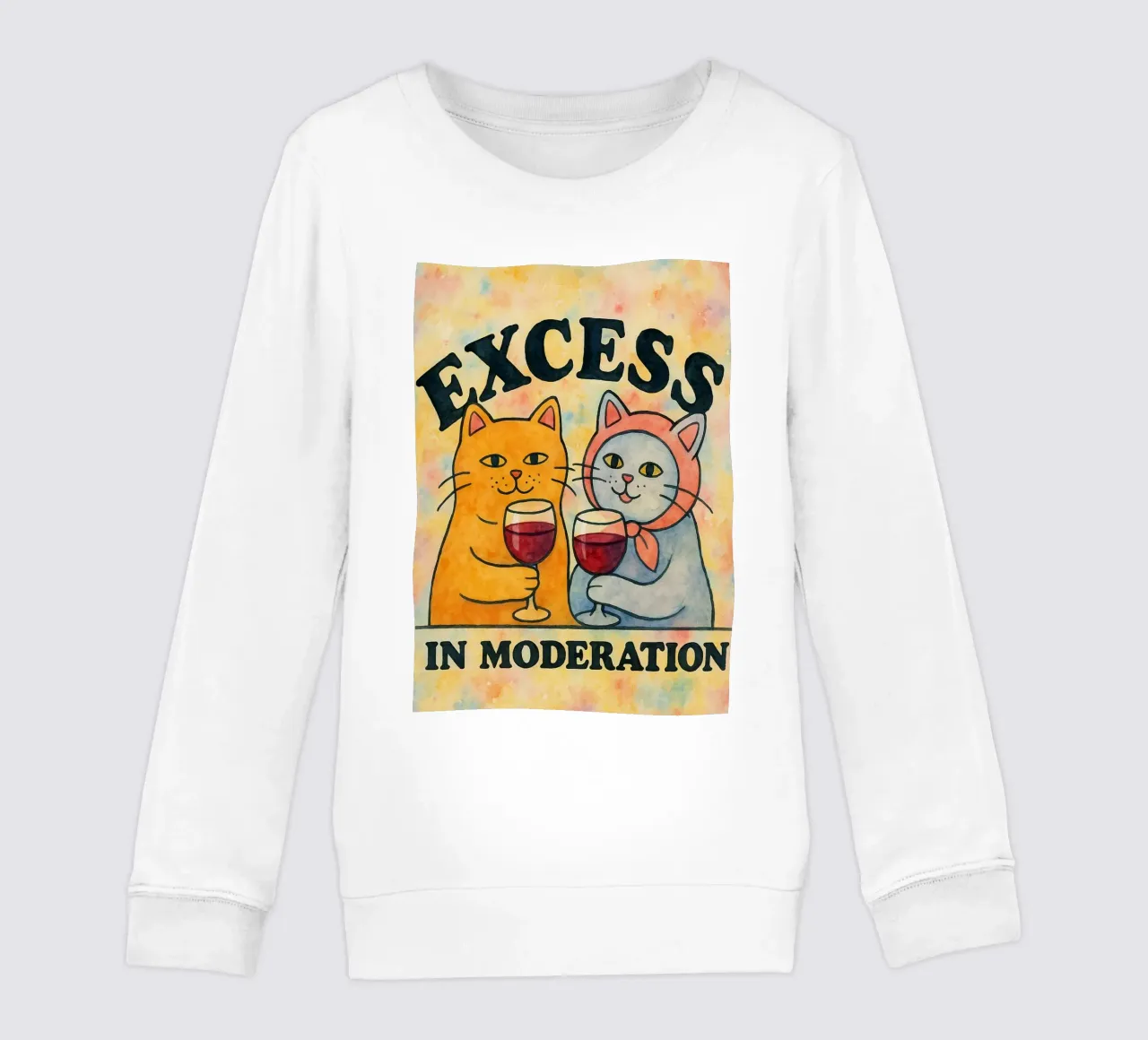 excees in moderation funny cat sudadera para niño de kadilans