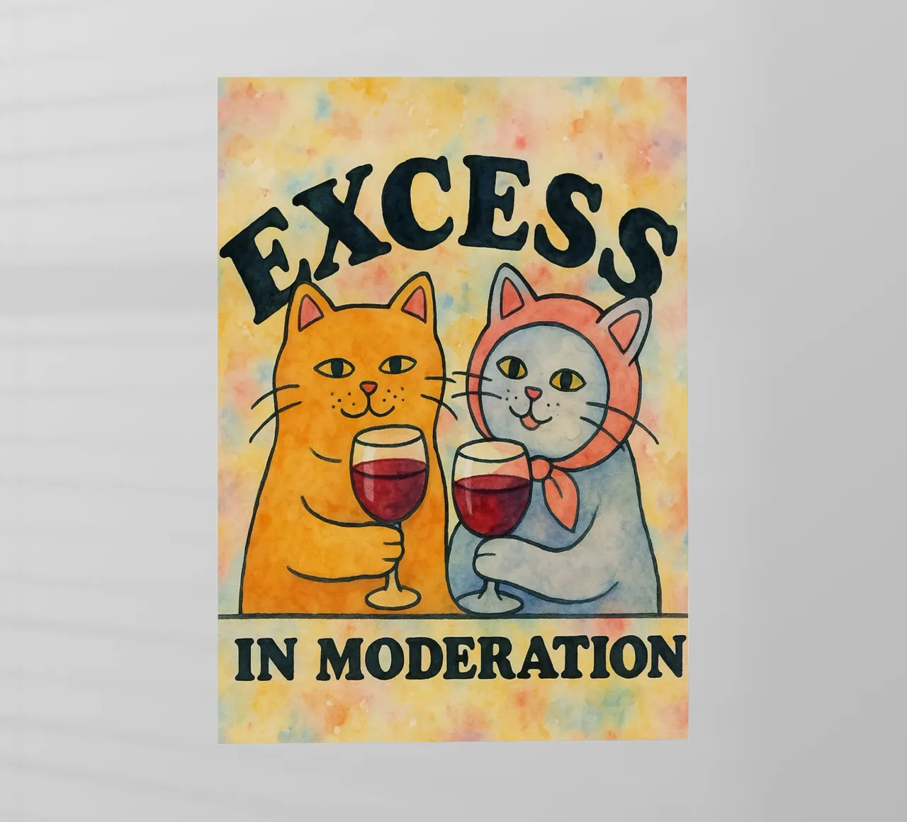 excees in moderation funny cat lámina retroiluminada de kadilans