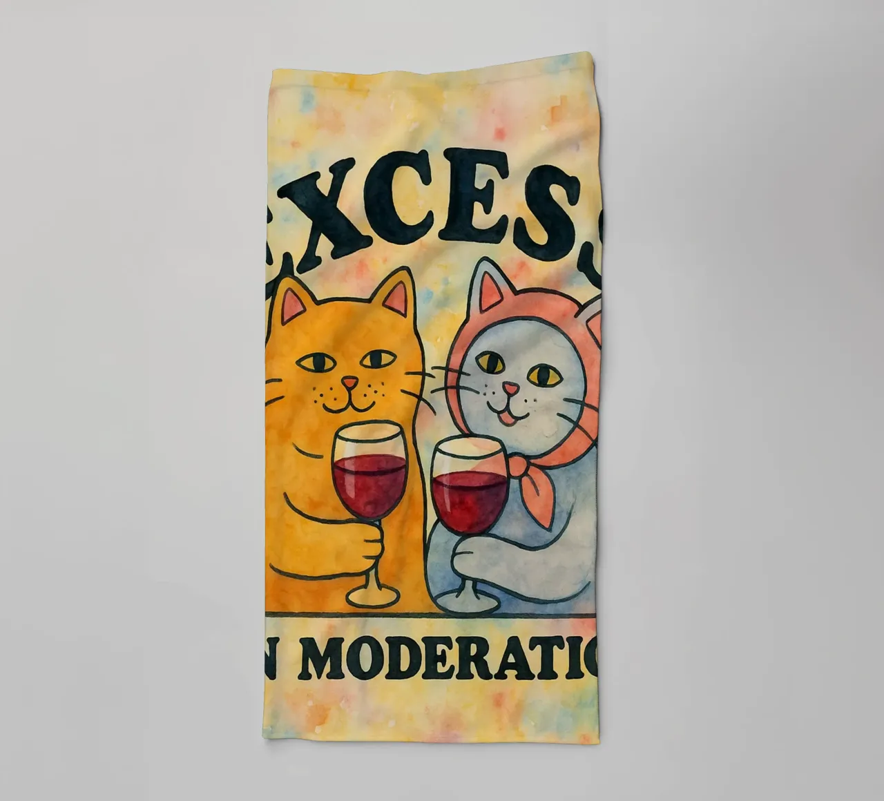 excees in moderation funny cat towel by kadilans