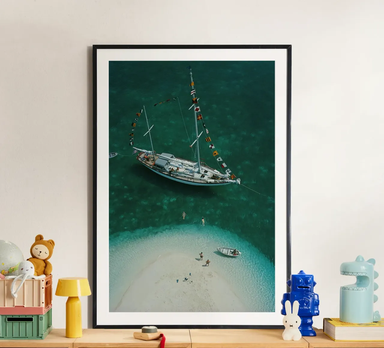 Exuma Holiday - Slim Aarons poster con telaio in alluminio da GEOLOG