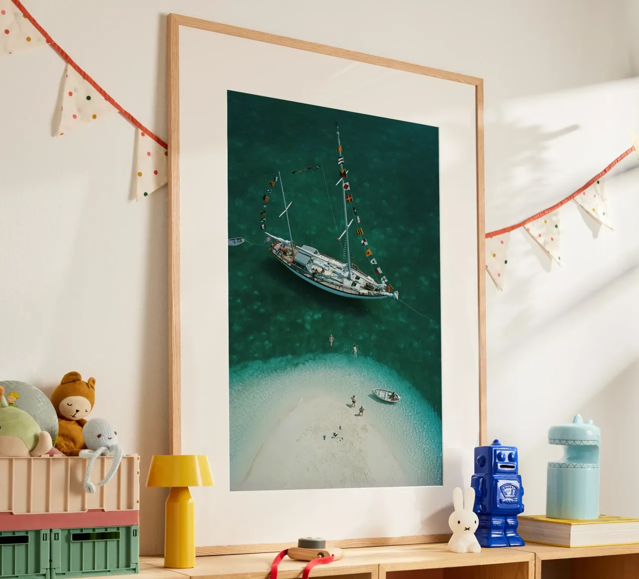 Exuma Holiday - Slim Aarons poster con telaio in alluminio da GEOLOG