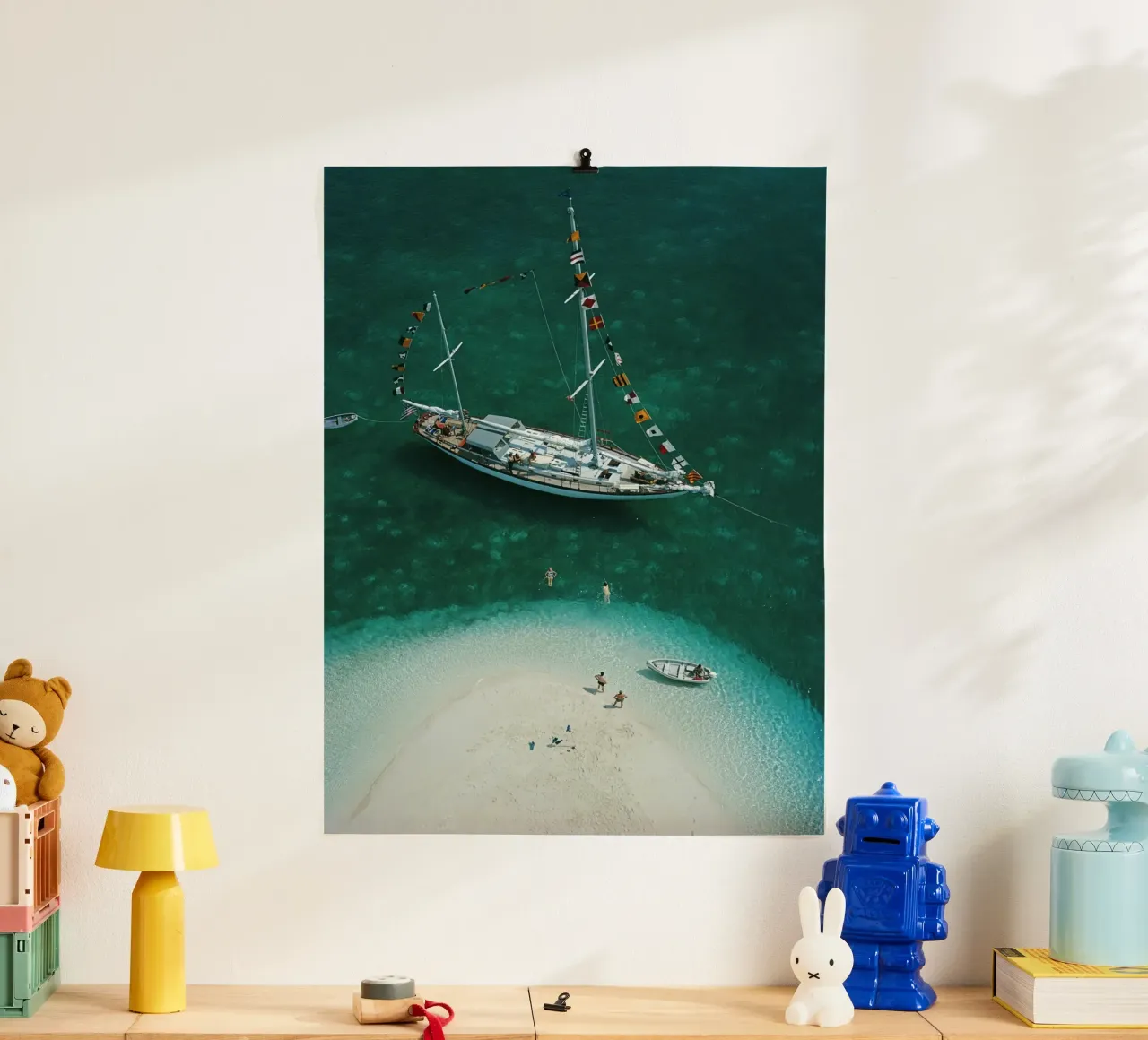 Exuma Holiday - Slim Aarons poster con telaio in alluminio da GEOLOG
