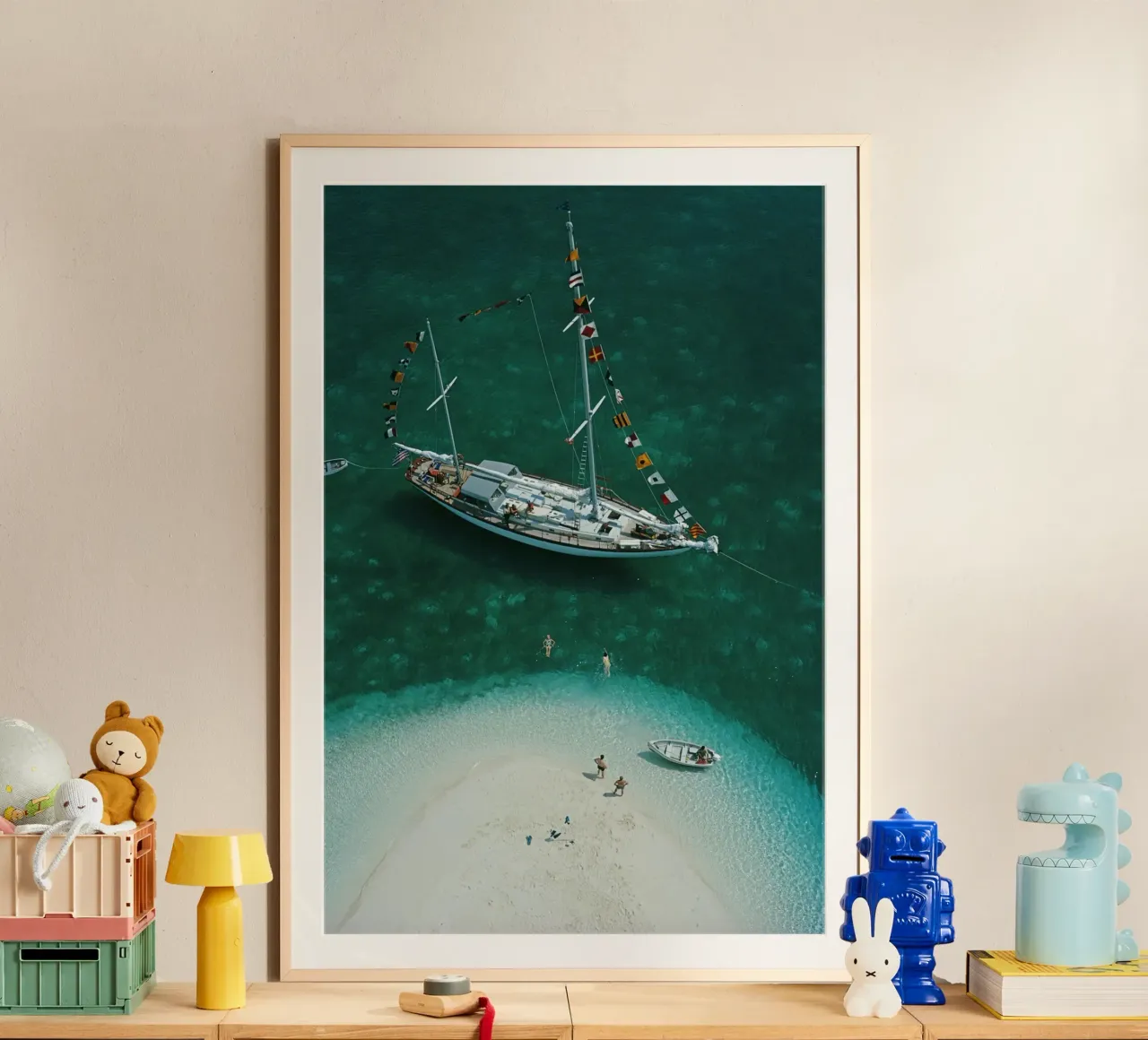 Exuma Holiday - Slim Aarons poster con telaio in alluminio da GEOLOG