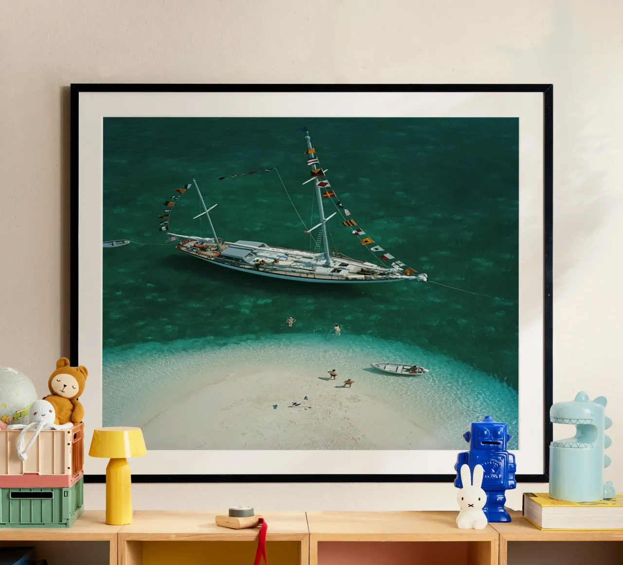 Exuma Holiday - Slim Aarons poster con telaio in alluminio da GEOLOG