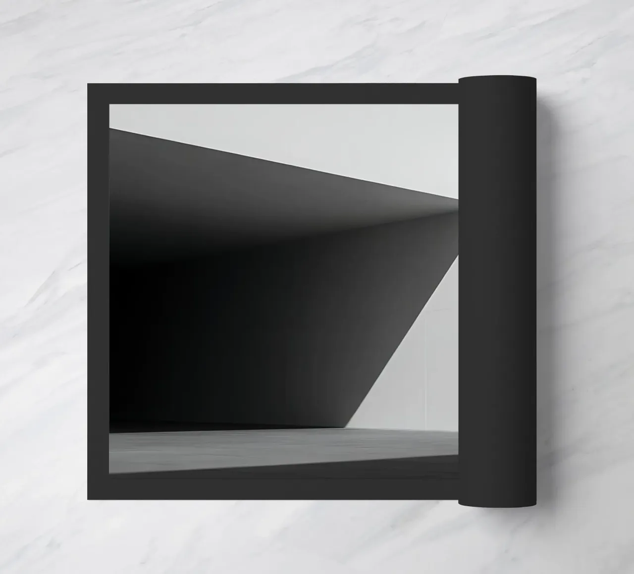 Solitudine geometrica in bianco e nero zerbino da Plain Thoughts
