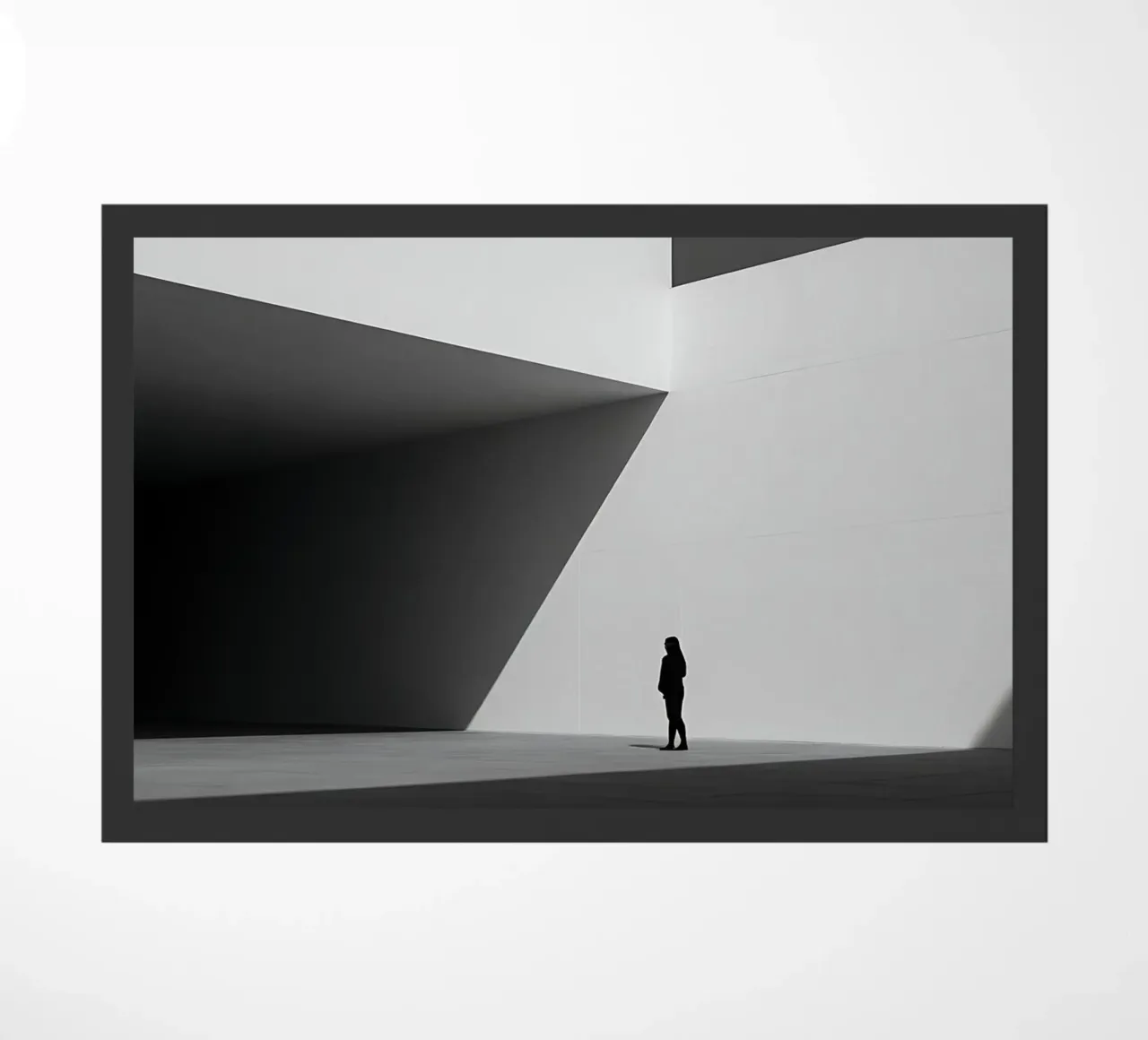 Solitudine geometrica in bianco e nero zerbino da Plain Thoughts
