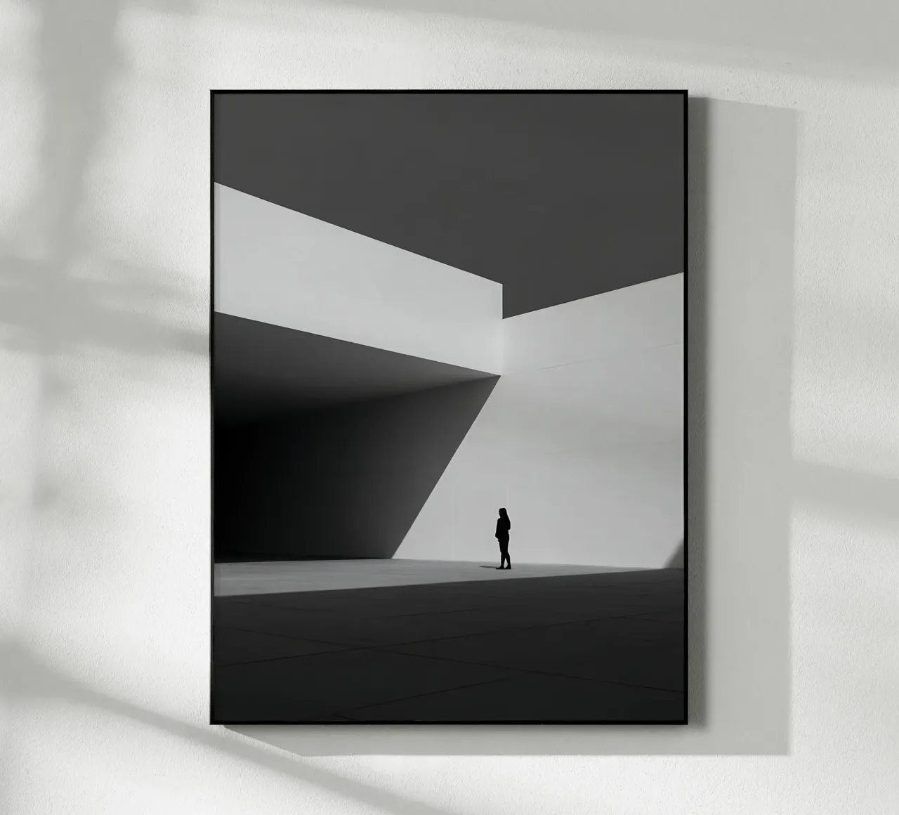 Solitudine geometrica in bianco e nero plexiglass da Plain Thoughts