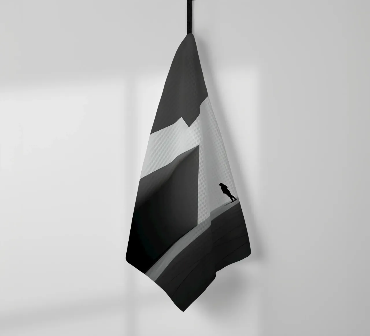 Solitudine geometrica in bianco e nero canovaccio da cucina da Plain Thoughts