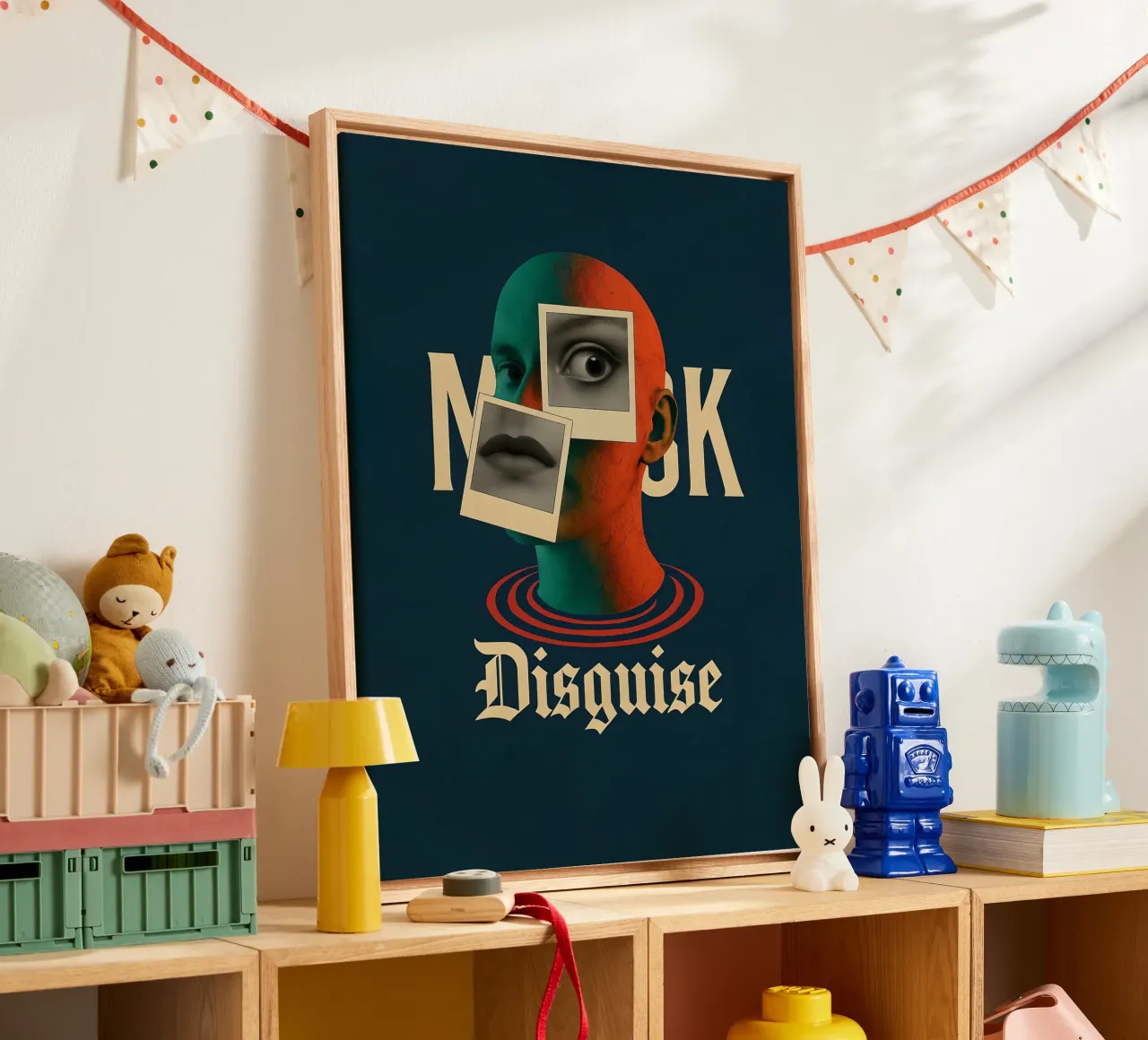 Maschera Travestimento Arte concettuale tela con Cornice a cassetta da 🥝 KIWI STORE