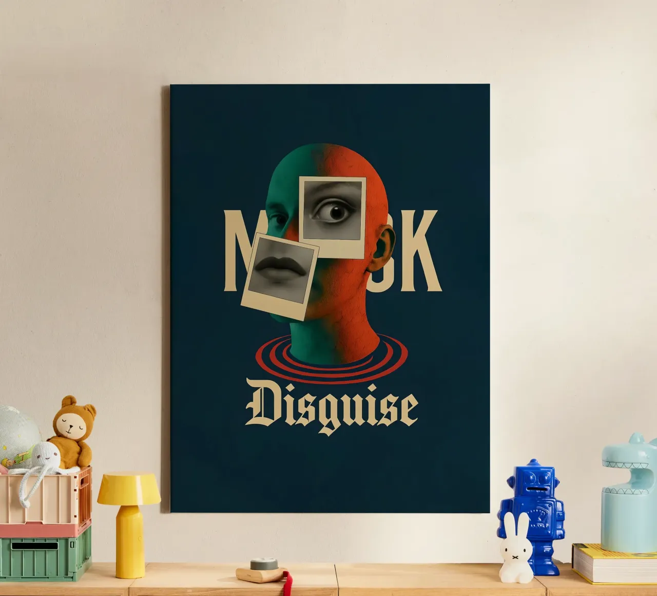 Maschera Travestimento Arte concettuale tela con Cornice a cassetta da 🥝 KIWI STORE