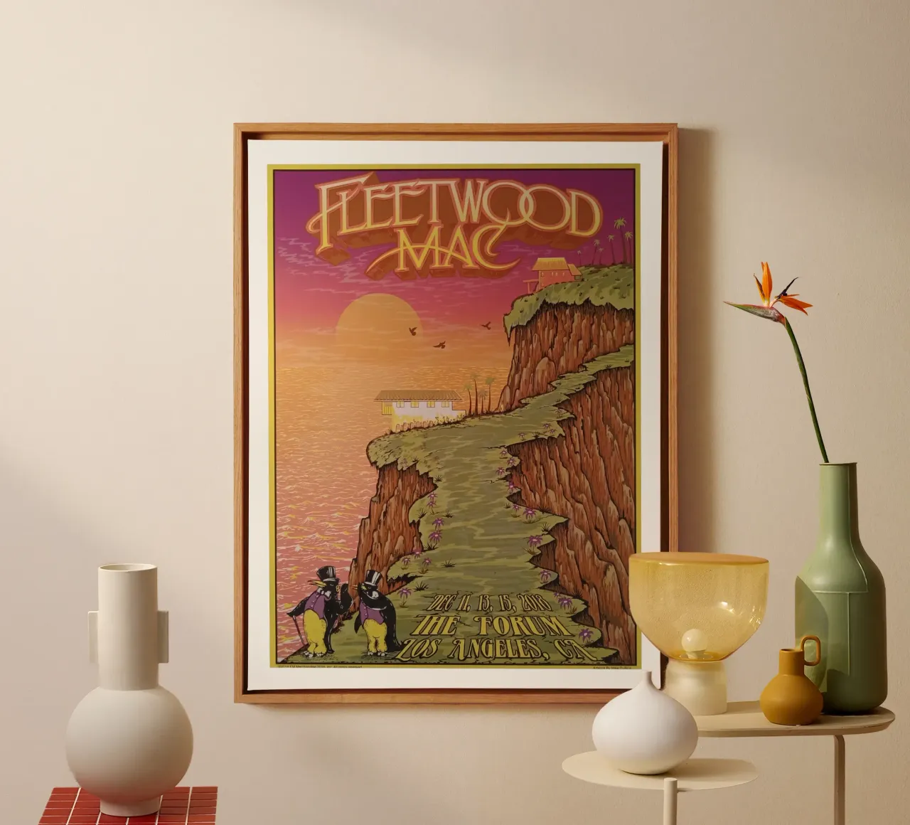 Vintage Concert Band Fleetwood Mac Leinwand mit Schattenfugenrahmen von mbapesartur