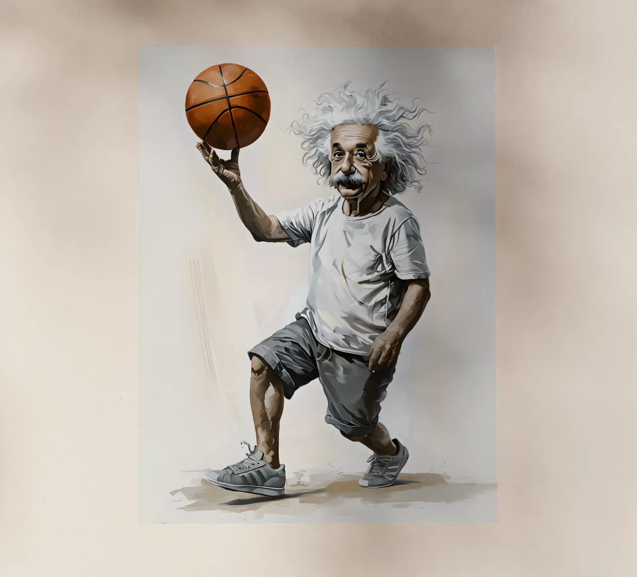 Einstein che gioca a basket pellicola backlit da 🎁 NOBELART