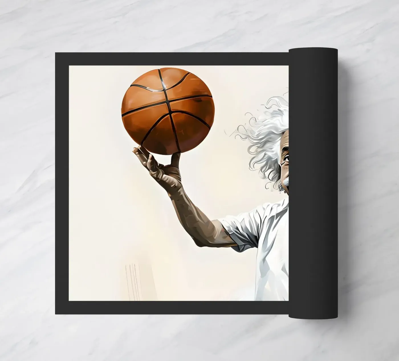 Einstein che gioca a basket zerbino da 🎁 NOBELART
