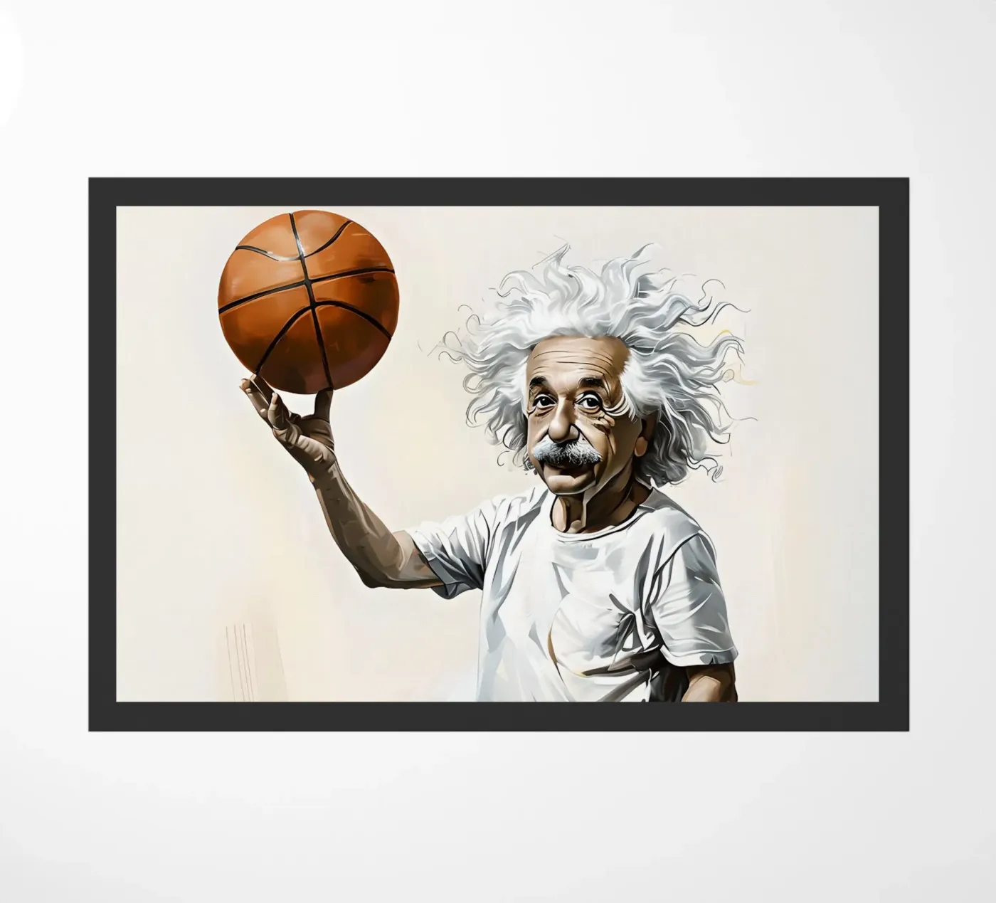 Einstein che gioca a basket zerbino da 🎁 NOBELART