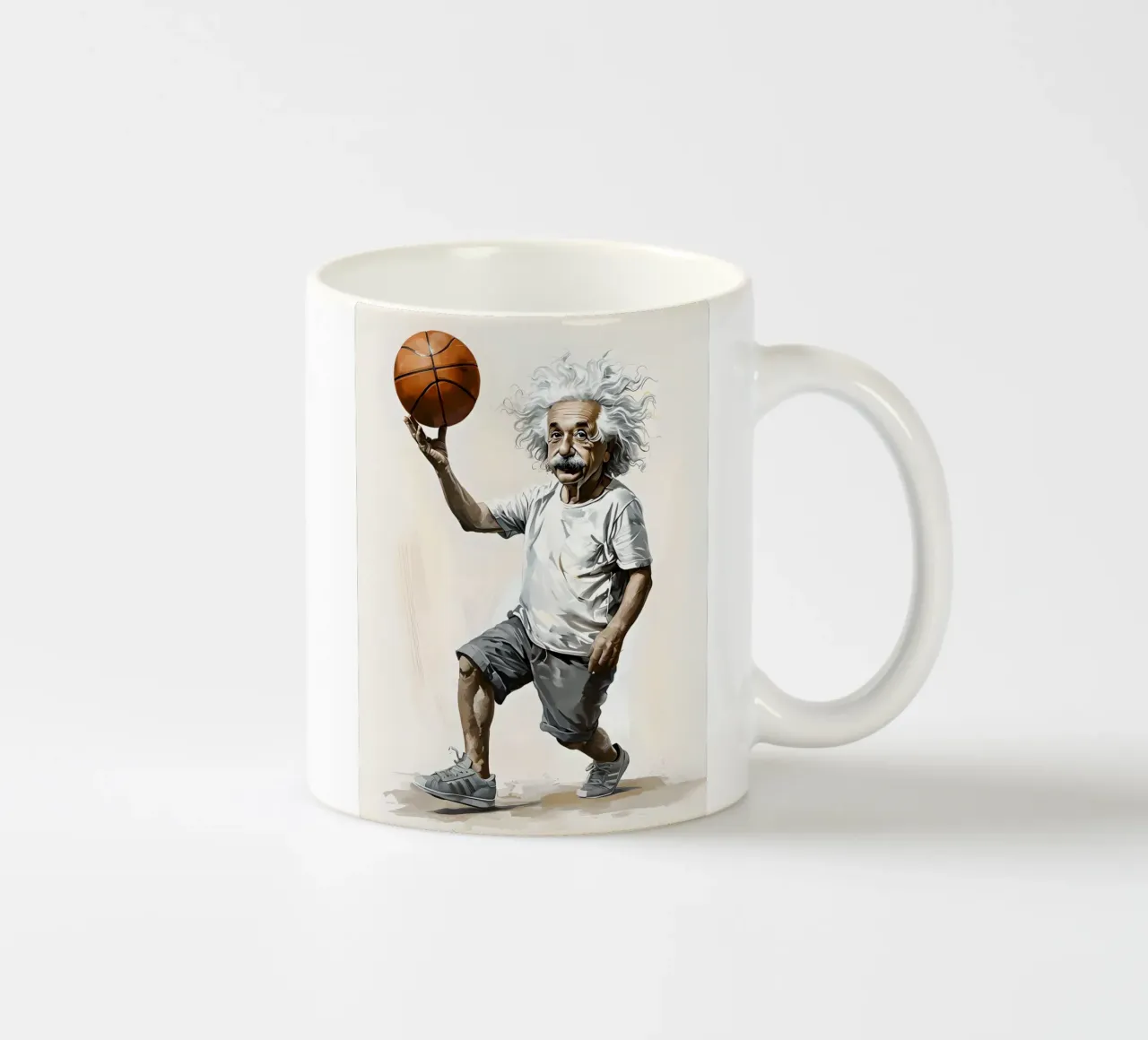 Einstein che gioca a basket tazza in ceramica da 🎁 NOBELART