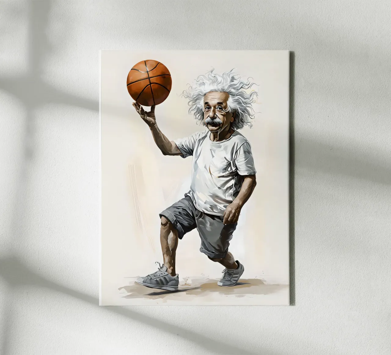 Einstein che gioca a basket tela con Cornice a cassetta da 🎁 ARTVI-SHOP