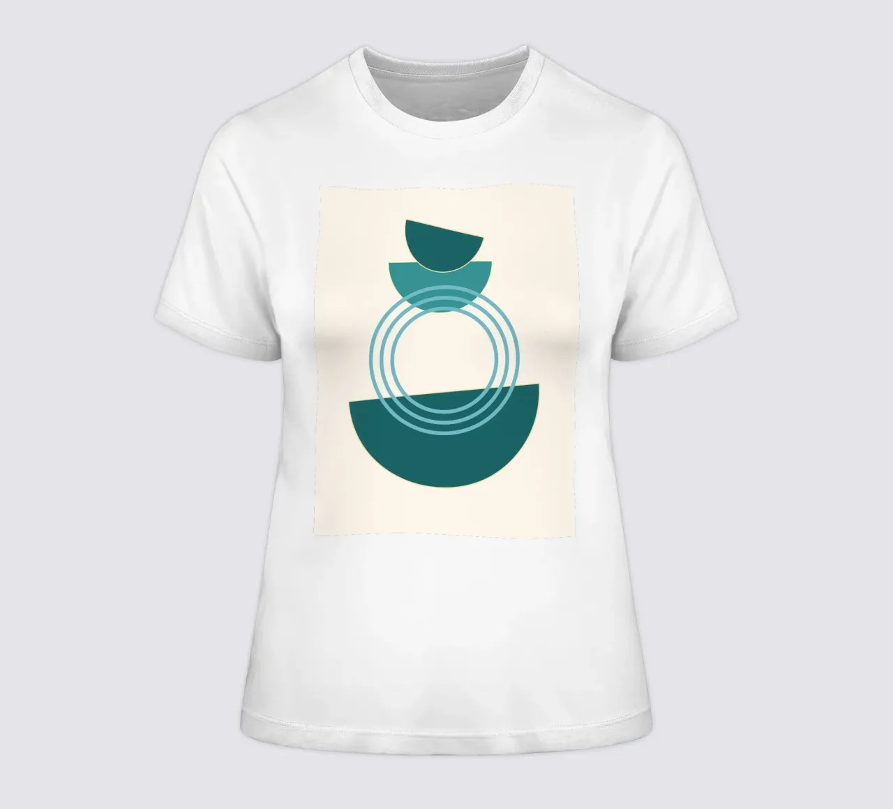 Cerchi astratti - Design moderno a semicerchio t-shirt da donna da Casa Calm