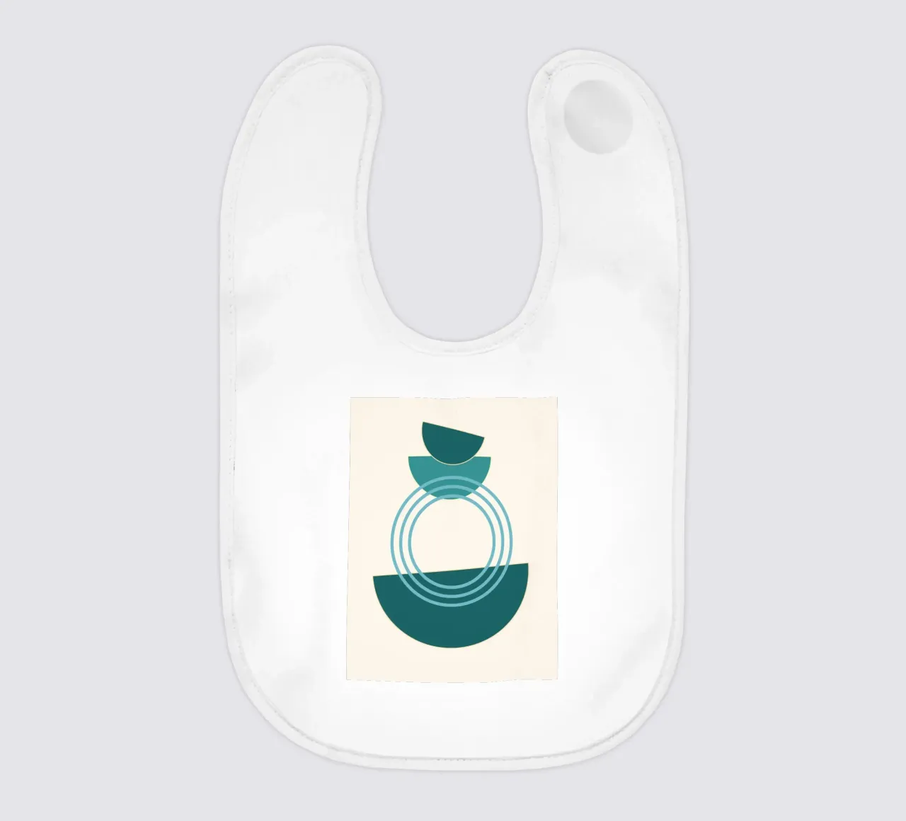 Abstract circles - Modern semi-circle design baby bib by Casa Calm