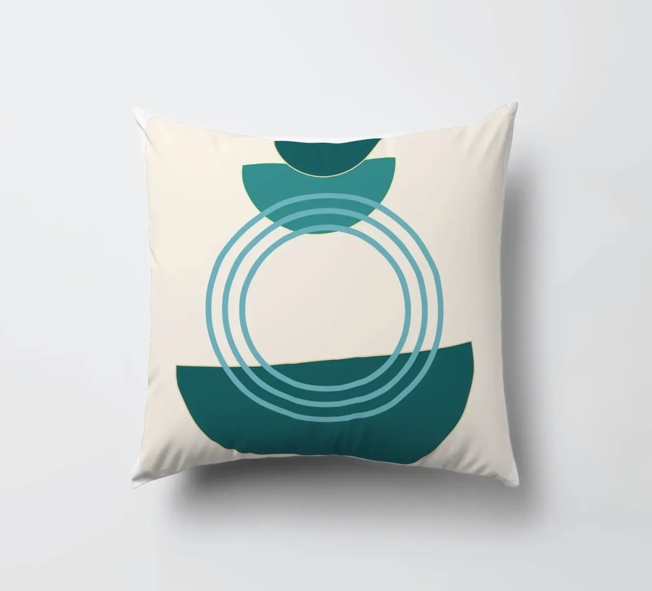 Abstract circles - Modern semi-circle design decorative cushion by Casa Calm