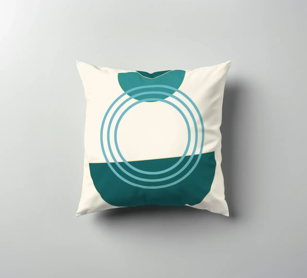 Abstract circles - Modern semi-circle design decorative cushion by Casa Calm
