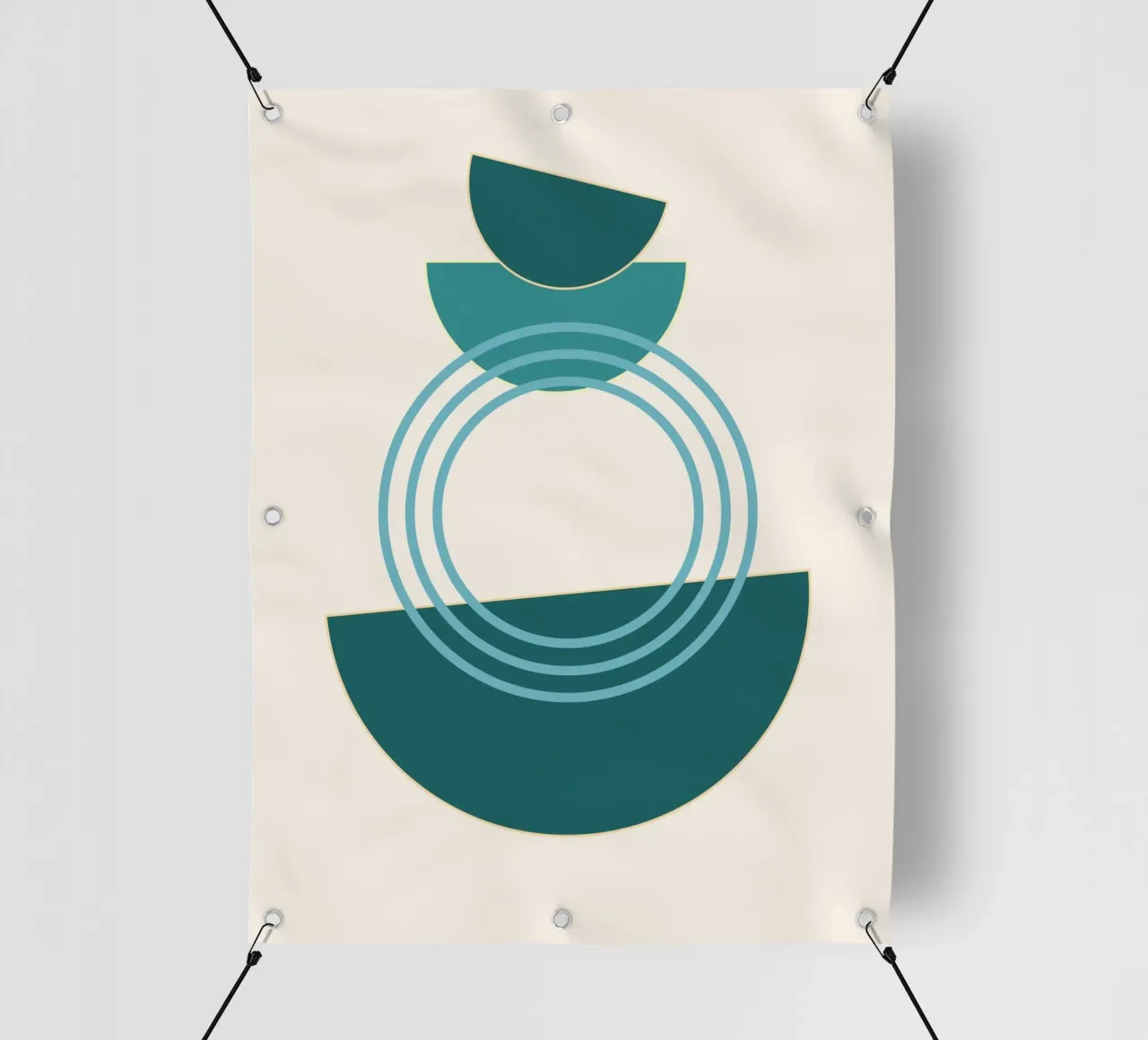 Abstracte cirkels - Modern ontwerp met halve cirkels pvc-zeil van Casa Calm