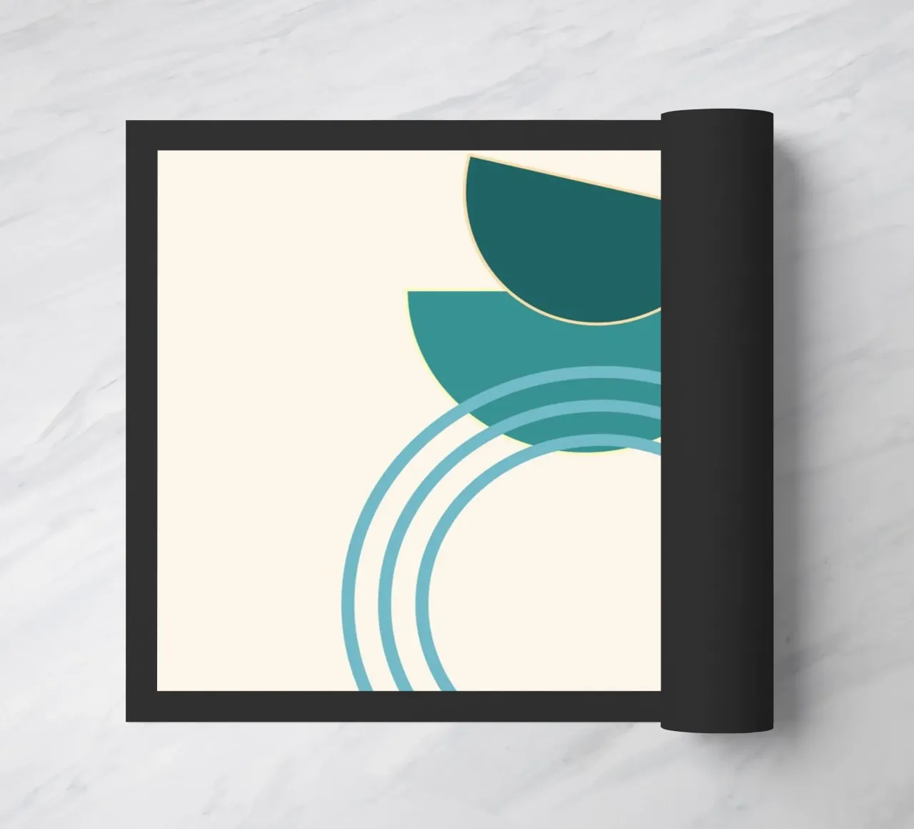 Abstract circles - Modern semi-circle design doormat by Casa Calm