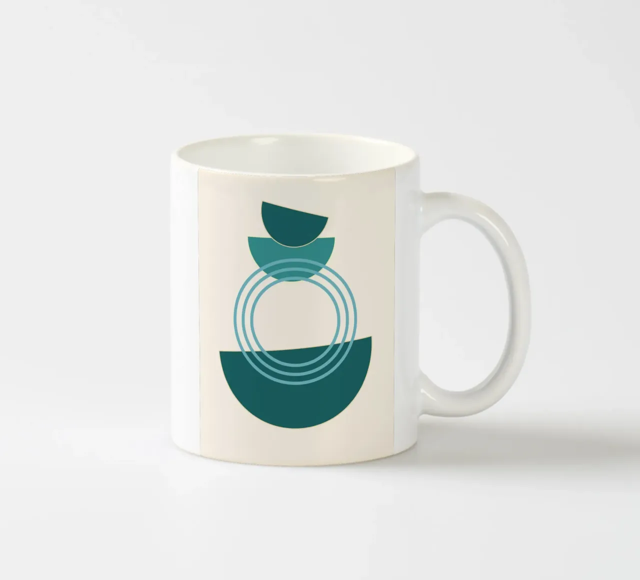 Abstract circles - Modern semi-circle design ceramic mug by Casa Calm