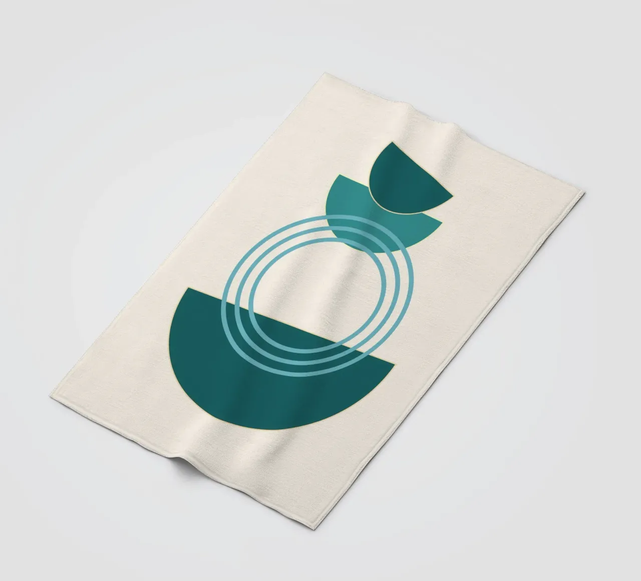 Abstract circles - Modern semi-circle design fleece blanket by Casa Calm